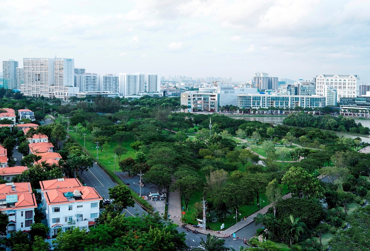Không gian xanh tại khu đô thị Phú Mỹ Hưng